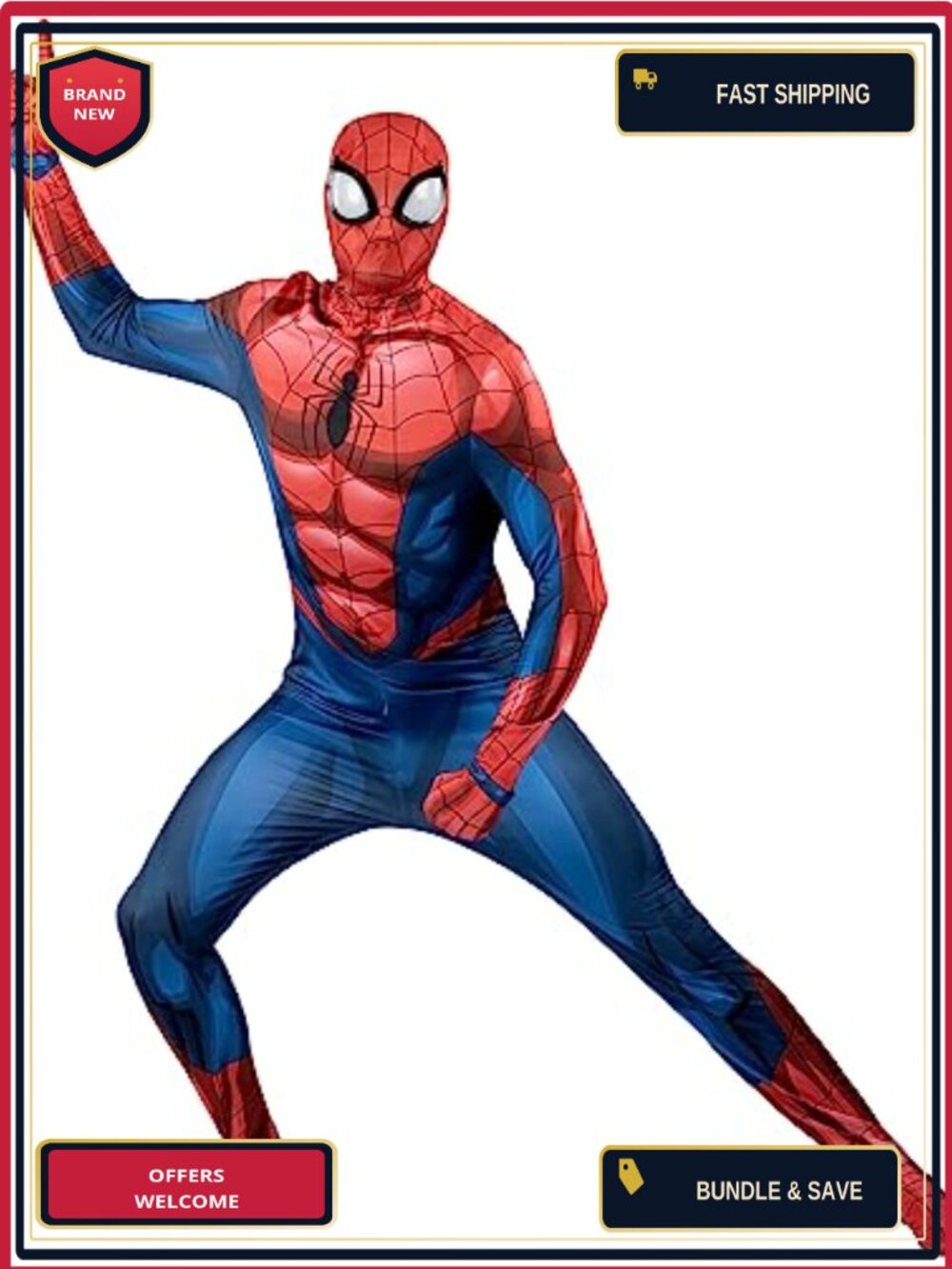 MARVEL Spider-Man Adult Deluxe Zentai Costume Stretch Spandex Jumpsuit